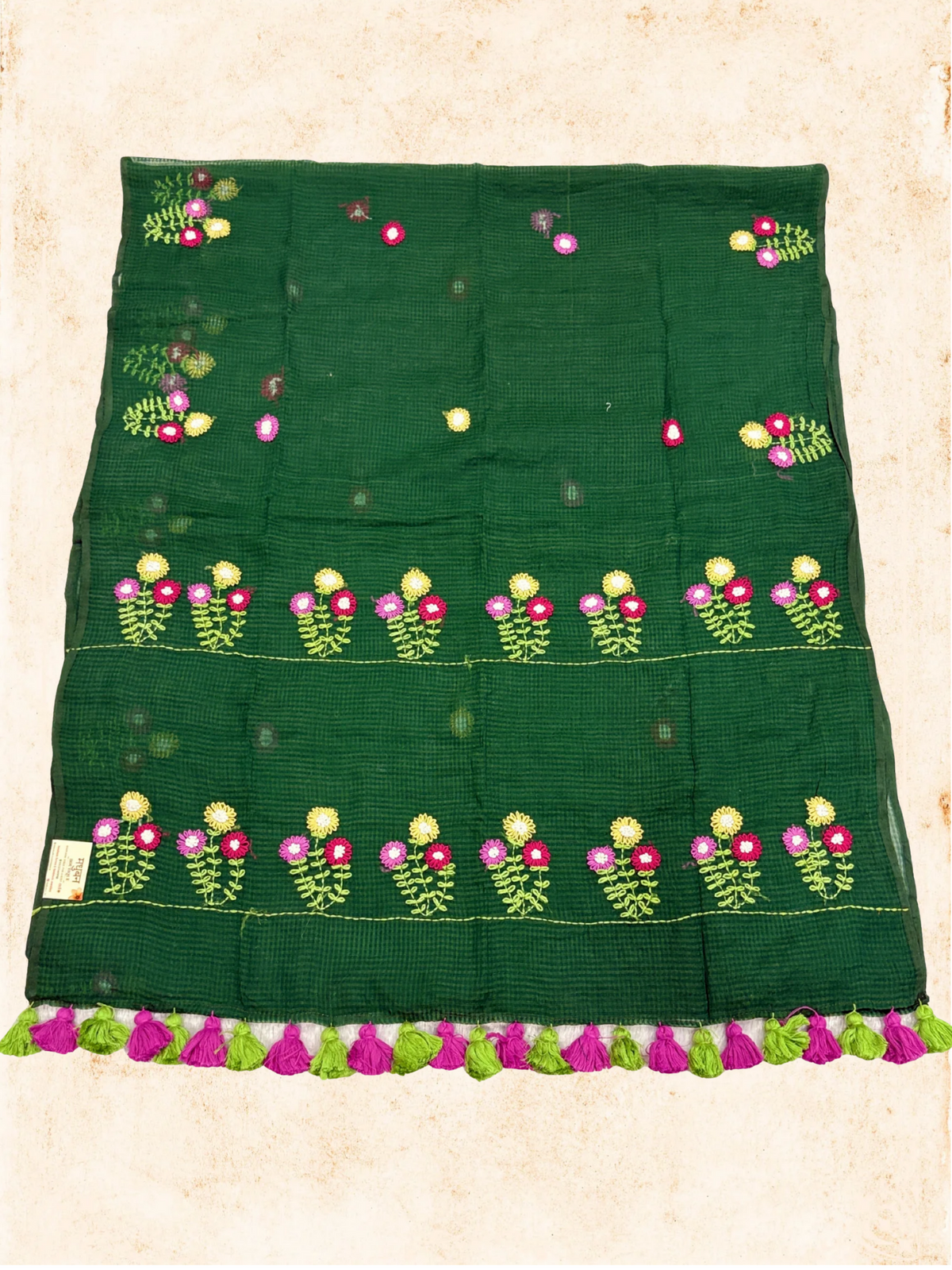 Kota Phool saree| Bottle green|KDHW007