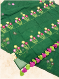 Kota Phool saree| Bottle green|KDHW007