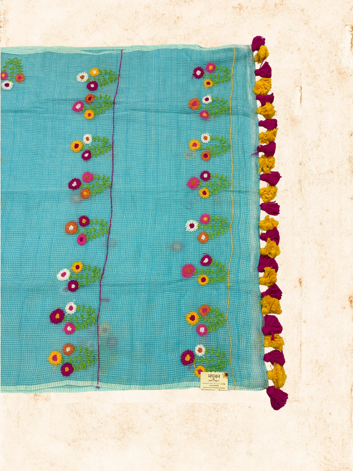 Kota Phool saree|Sky blueKDHW005
