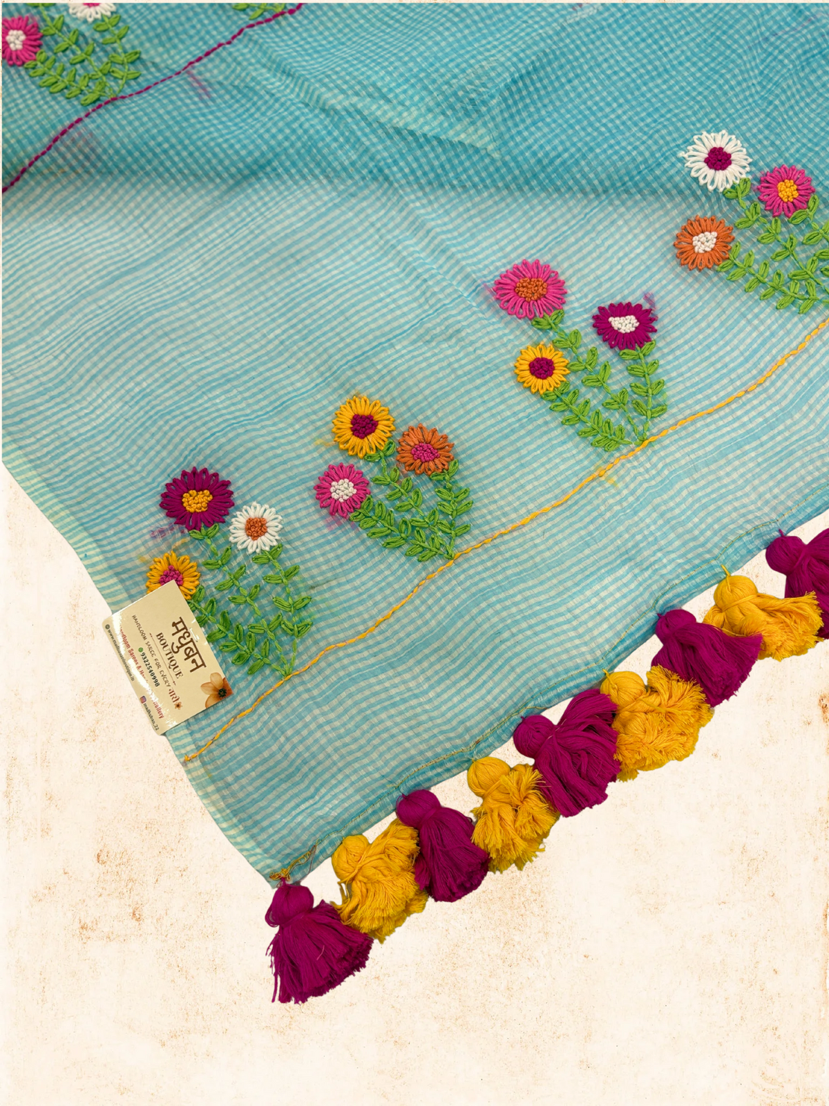 Kota Phool saree|Sky blueKDHW005