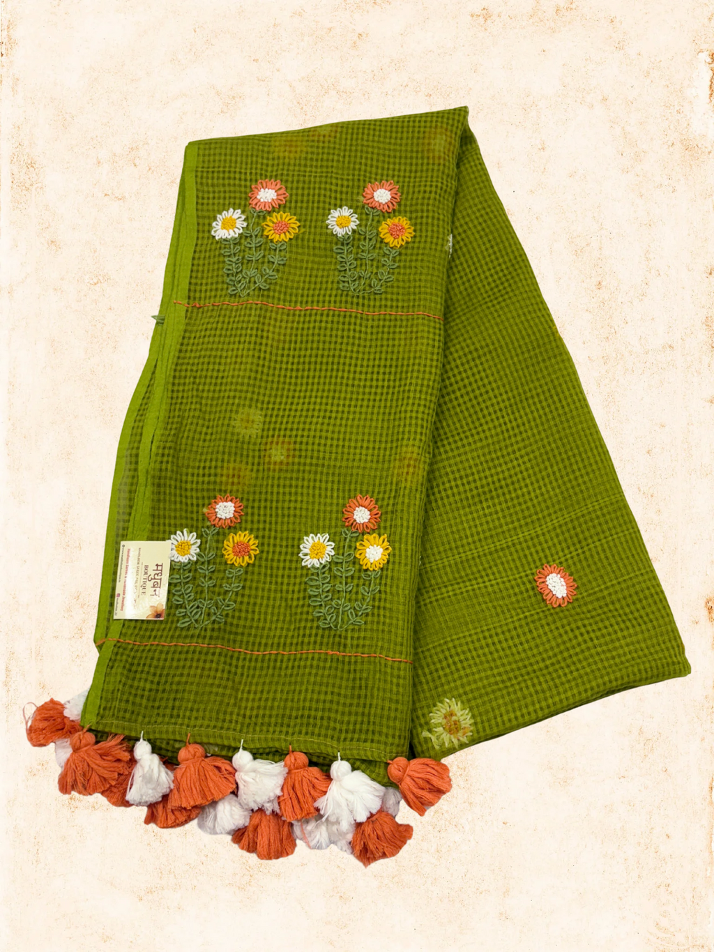 Kota Phool saree|Mehendi green|KDHW001