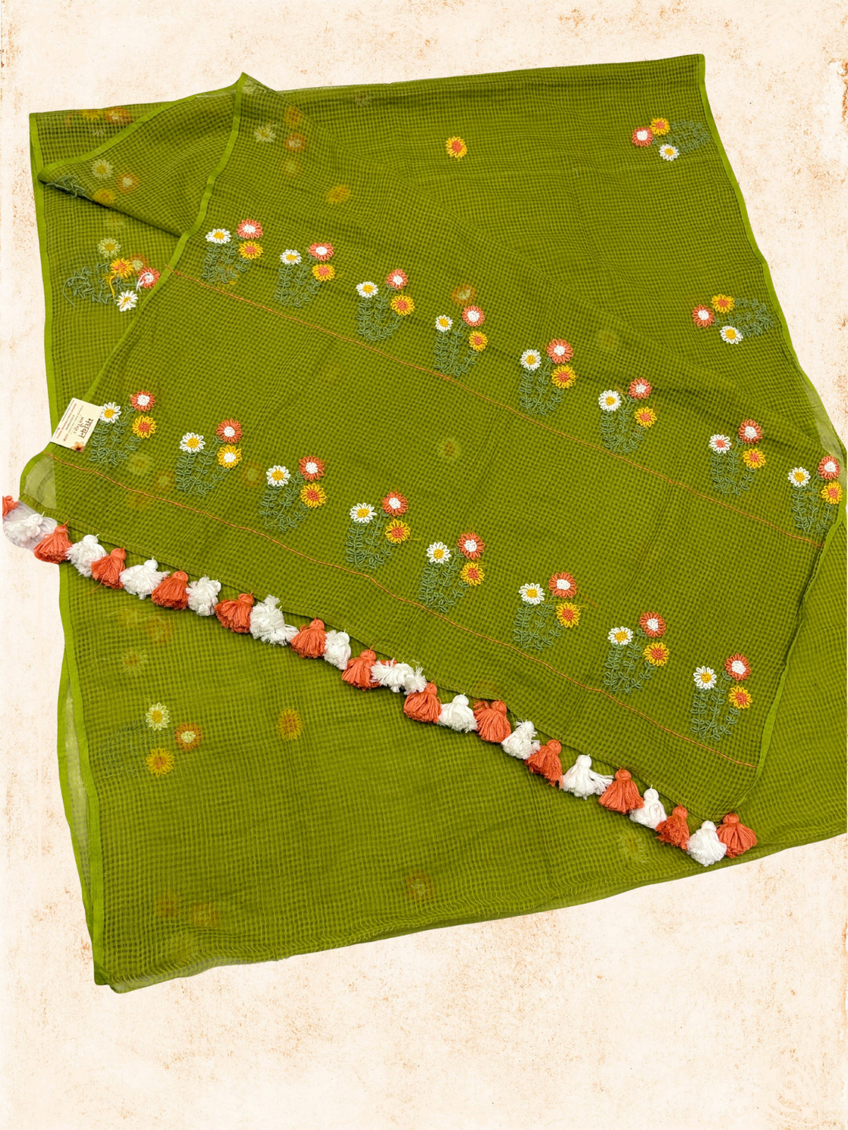 Kota Phool saree|Mehendi green|KDHW001