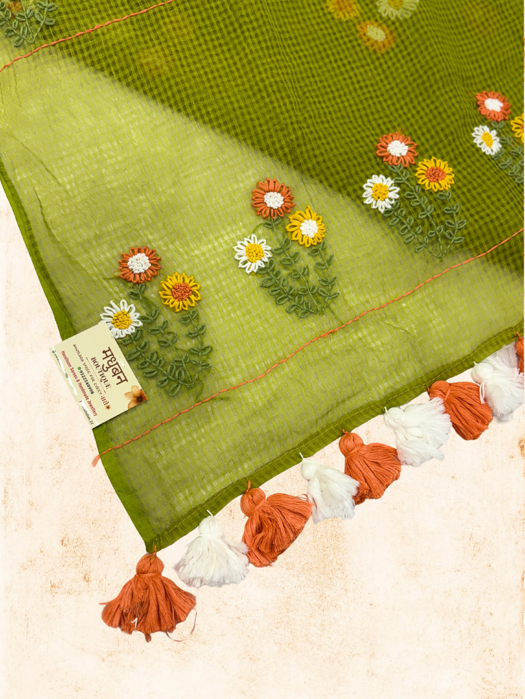 Kota Phool saree|Mehendi green|KDHW001
