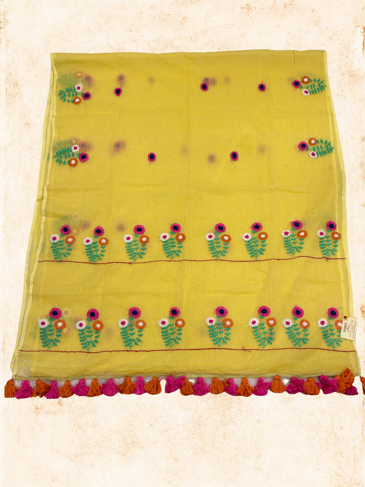 Kota Phool saree|Lemon yellow |KDHW002
