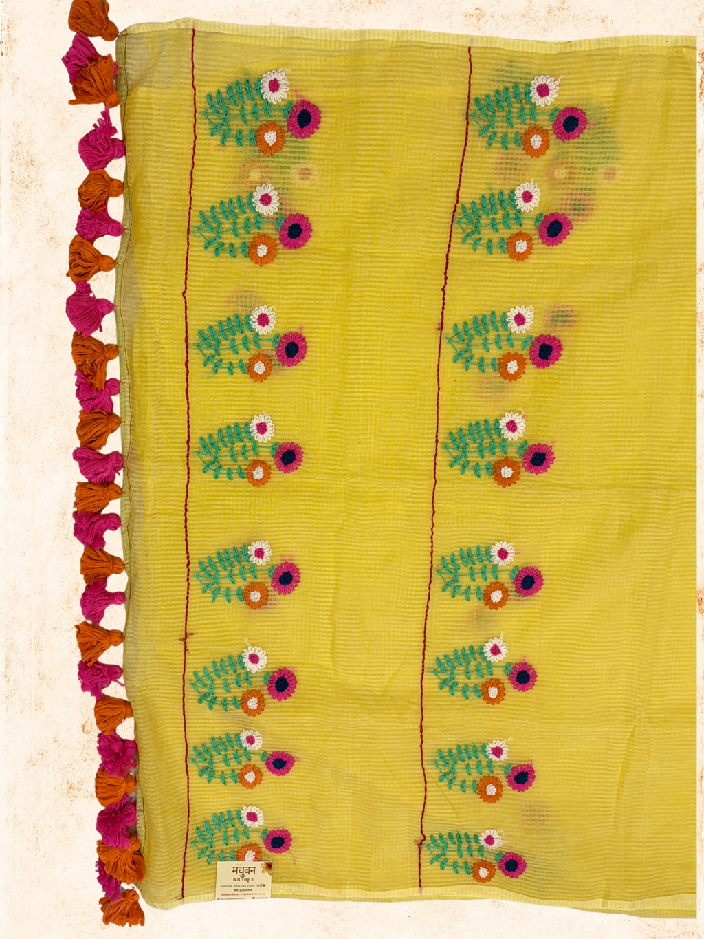 Kota Phool saree|Lemon yellow |KDHW002