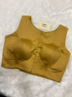 Doubble zipper solid cotton padded blouse|Mustered yellow colour|DZSB002