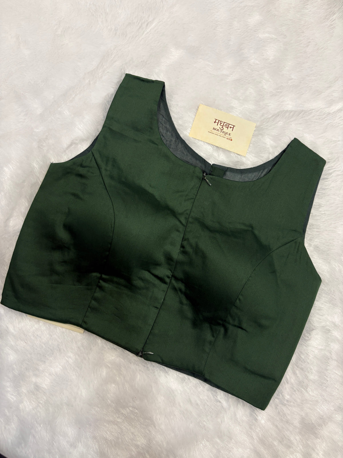 Doubble zipper solid cotton padded blouse| Bottle green colour|DZSB004