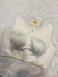 Doubble zipper solid cotton padded blouse|White colour|DZSB005
