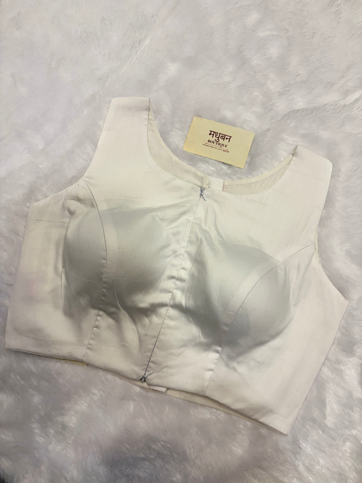 Doubble zipper solid cotton padded blouse|White colour|DZSB005