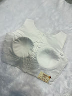Doubble zipper solid cotton padded blouse|White colour|DZSB005