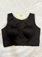 Doubble zipper solid cotton padded blouse|Black colour|DZSB008