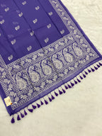 Lakhnowi chikankari work mulcotton saree |Purple|LCMC002