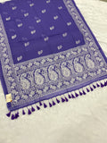 Lakhnowi chikankari work mulcotton saree |Purple|LCMC002