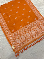 Lakhnowi chikankari work mulcotton saree |Mustered yellow|LCMC005