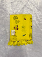 Handpainted flower bunch saree|Lemon yellow|HPMC005