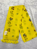 Handpainted flower bunch saree|Lemon yellow|HPMC005