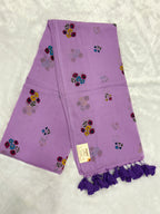 Handpainted flower bunch saree|Lilac|HPMC008