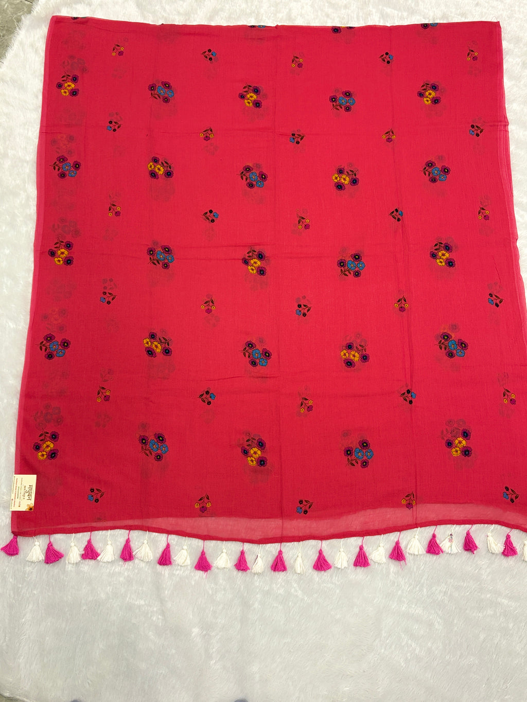 Handpainted flower bunch saree|Rust pink|HPMC010