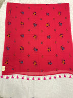 Handpainted flower bunch saree|Rust pink|HPMC010