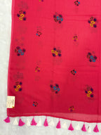 Handpainted flower bunch saree|Rust pink|HPMC010
