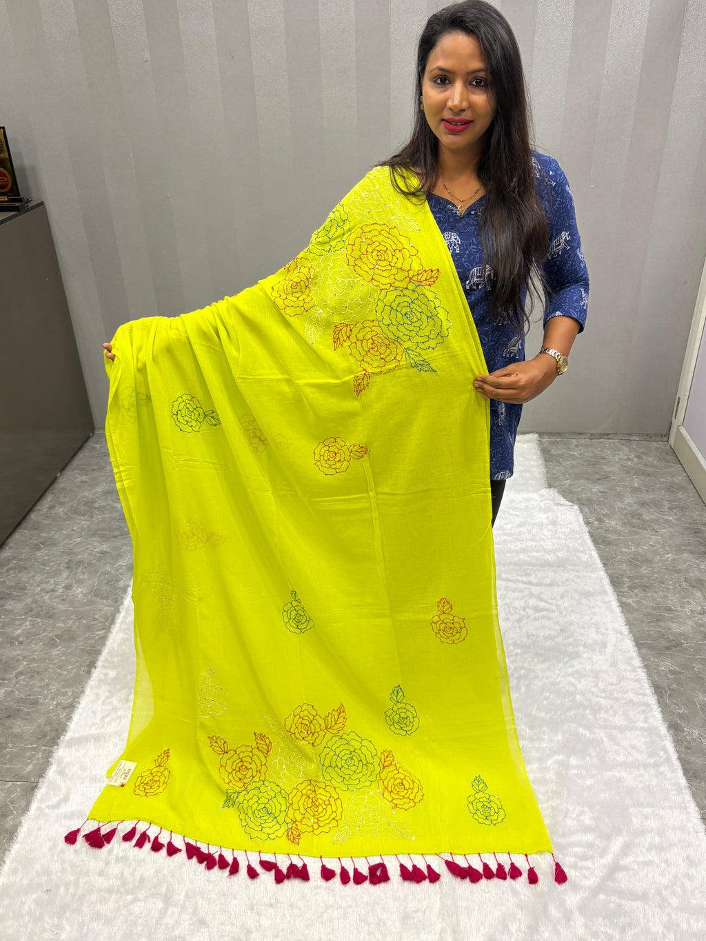 Katha sequence mulcotton saree|Popti|KSMC007