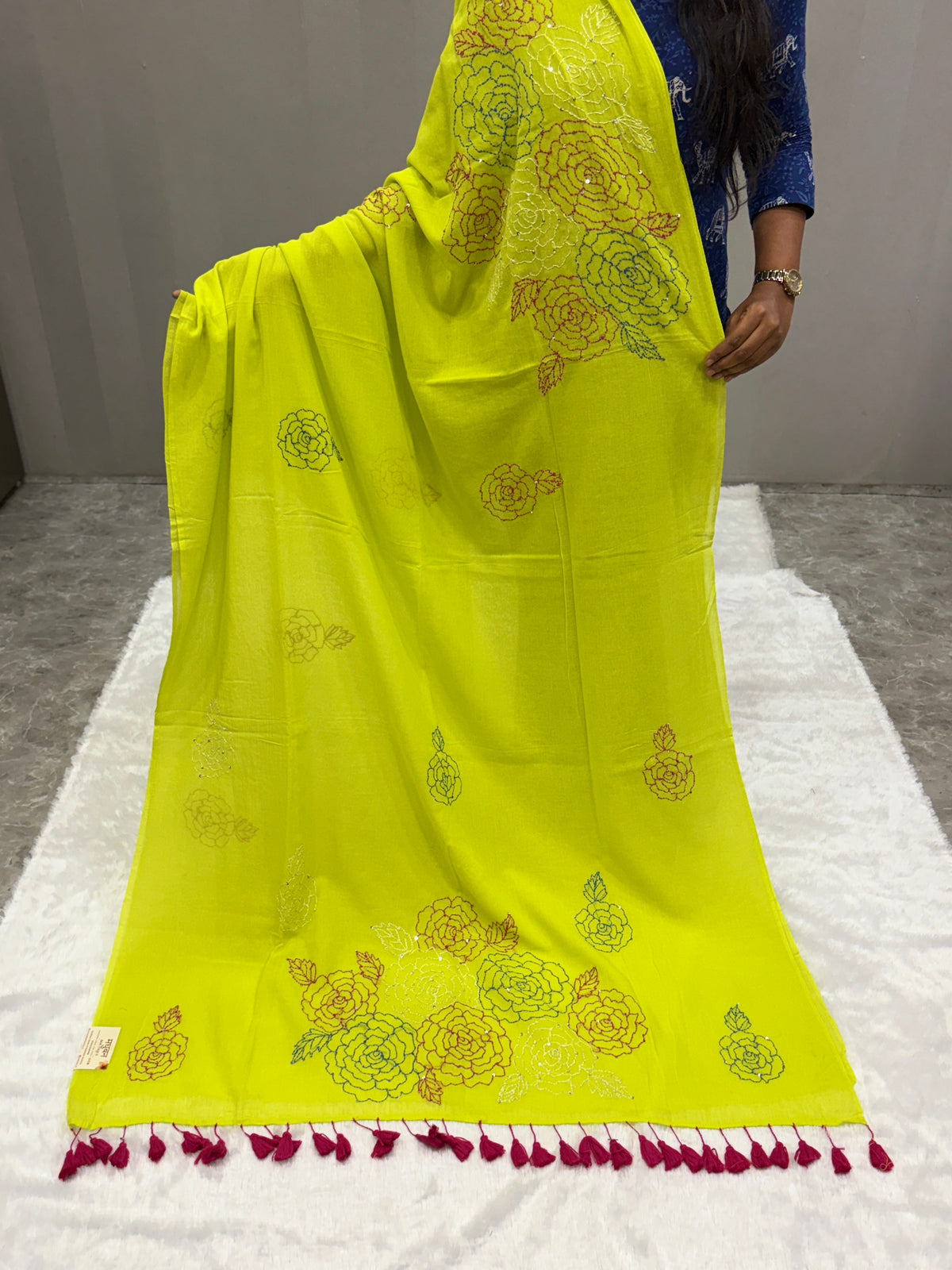 Katha sequence mulcotton saree|Popti|KSMC007