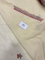 Lady face handpainted and hardwork linen saree|Lemon yellow|HPHWL004