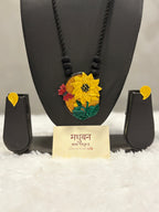 Polymer clay sunflower butterfly neckpiece| CJS003