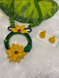 Polymer clay sunflower ring neckpiece| CJS001