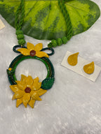 Polymer clay sunflower ring neckpiece| CJS001