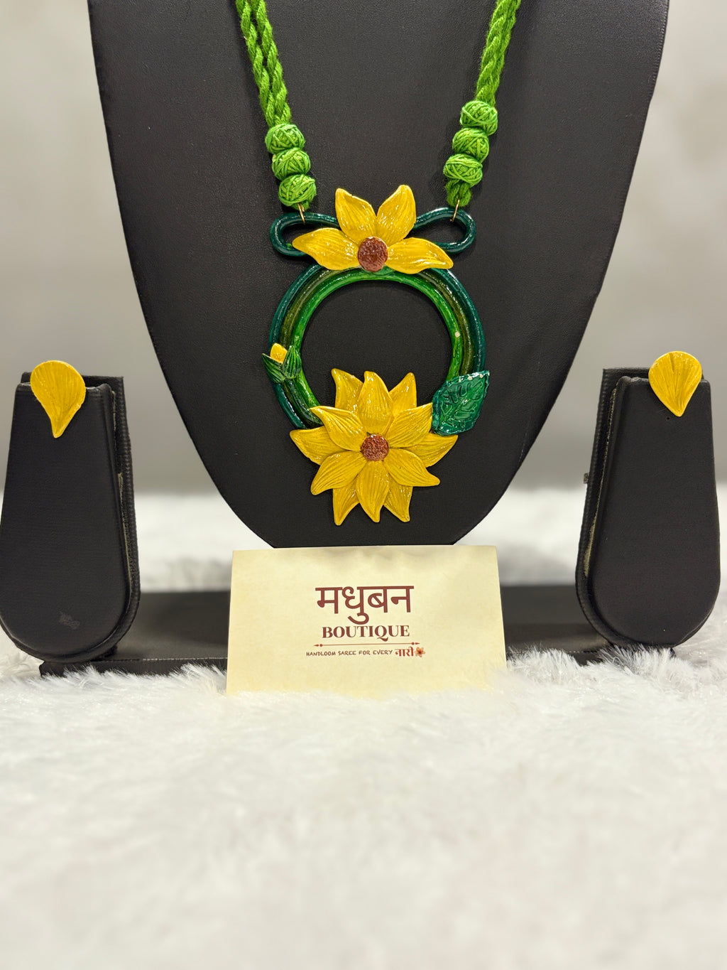Polymer clay sunflower ring neckpiece| CJS001