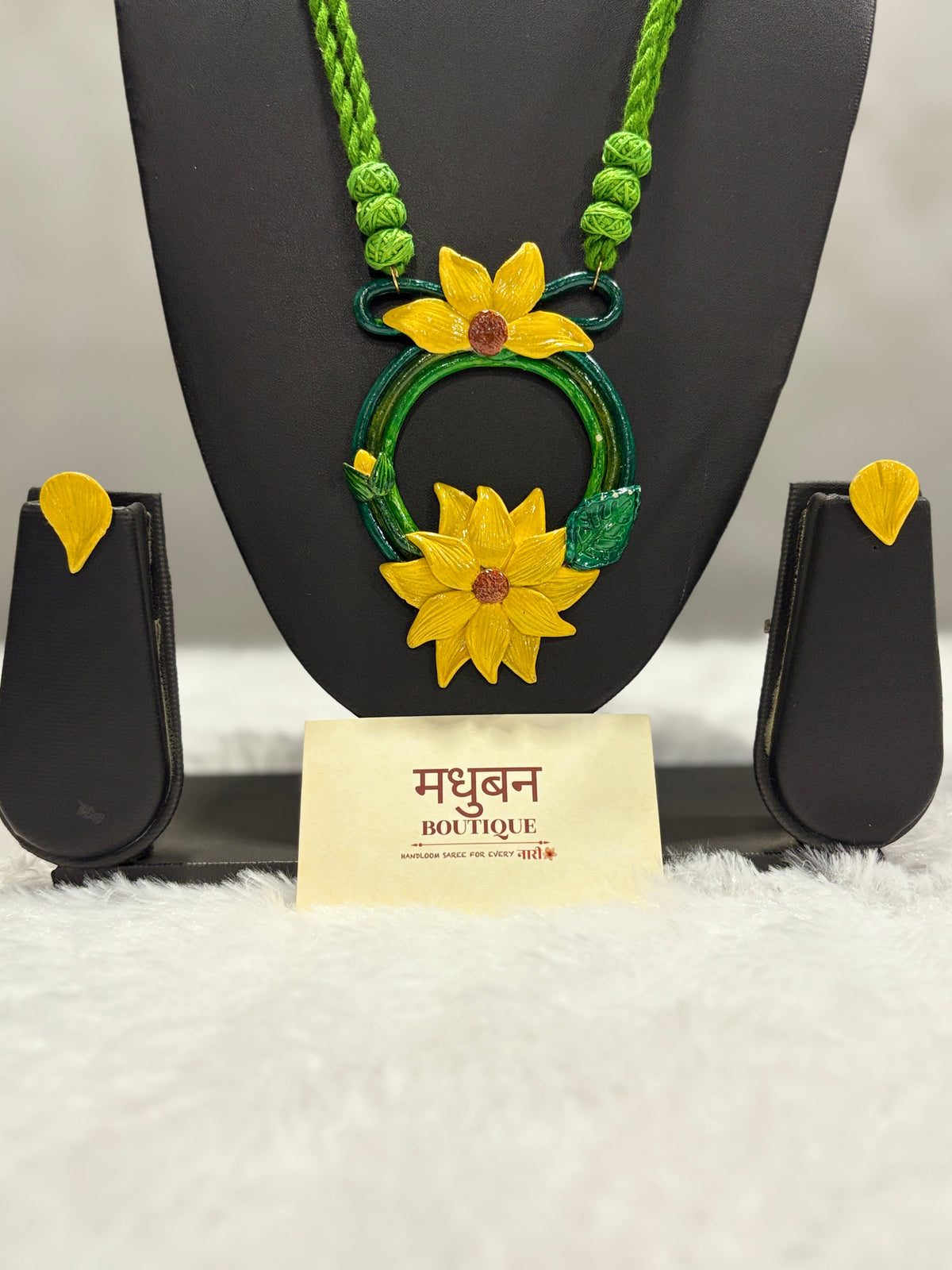 Polymer clay sunflower ring neckpiece| CJS001