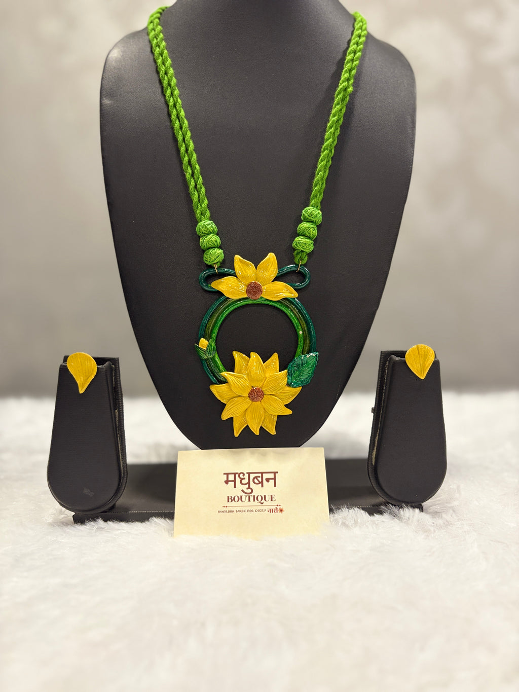 Polymer clay sunflower ring neckpiece| CJS001