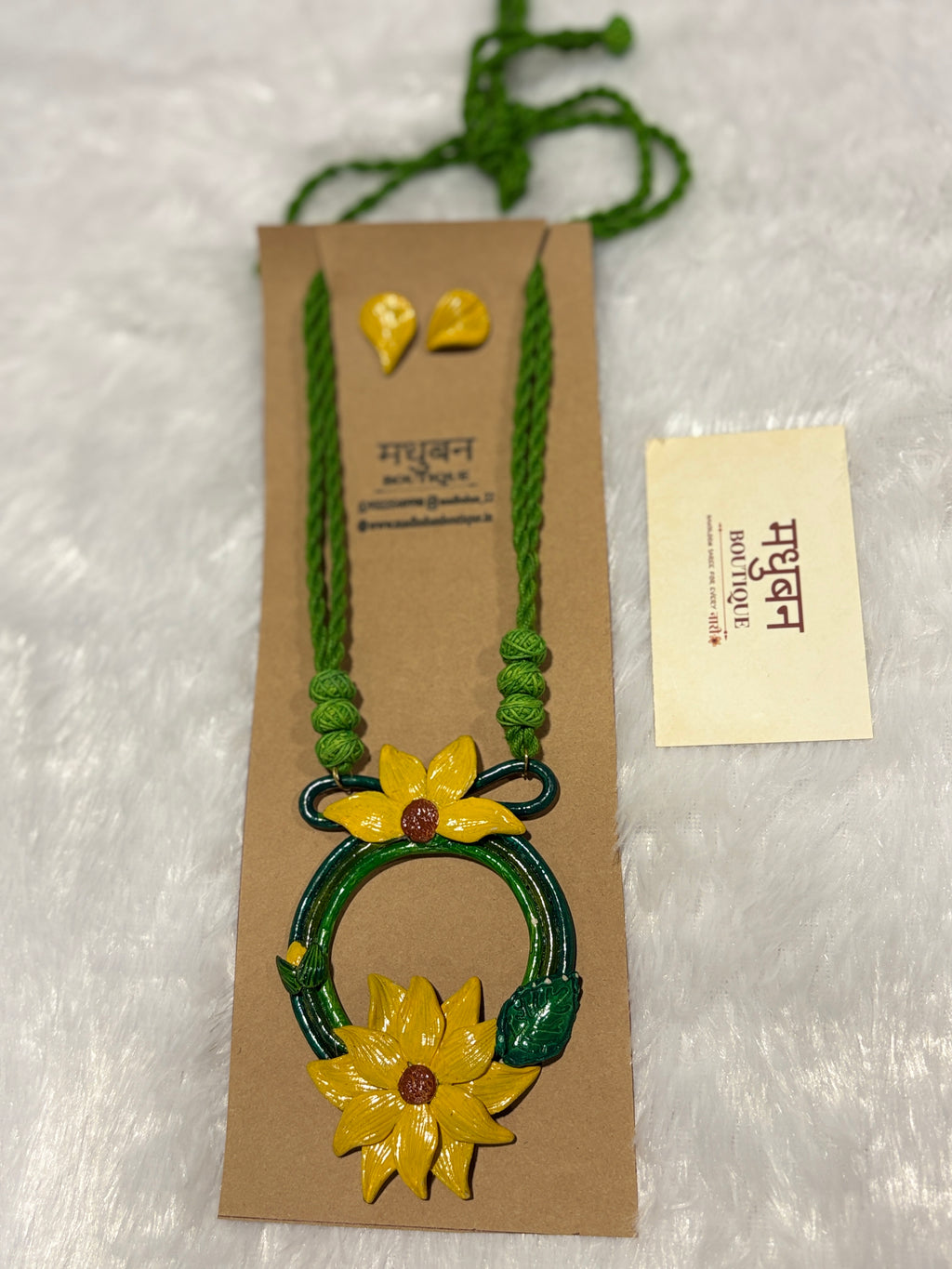 Polymer clay sunflower ring neckpiece| CJS001
