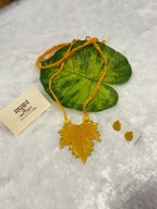 Polymer clay yellow maple leaf neckpiece| CJ010