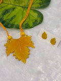 Polymer clay yellow maple leaf neckpiece| CJ010