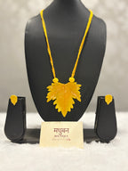 Polymer clay yellow maple leaf neckpiece| CJ010