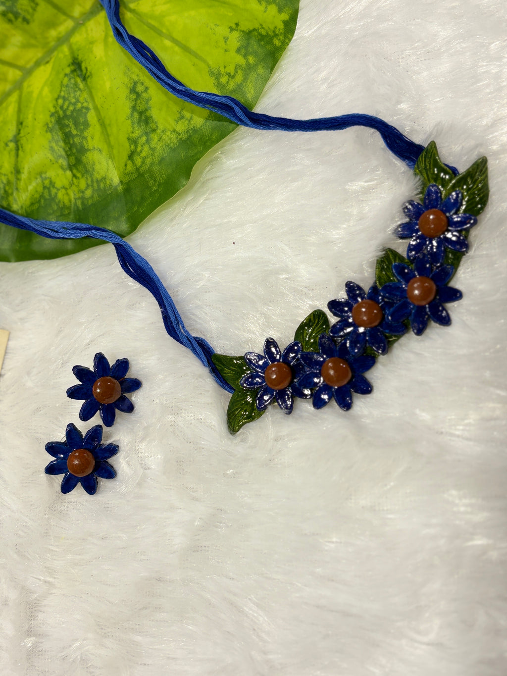 Polymer clay flower neckpiece| CJ016