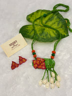 Polymer clay flower neckpiece with shells | CJ012