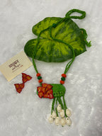 Polymer clay flower neckpiece with shells | CJ012