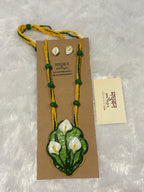 Polymer clay lily flower neckpiece| CJ004