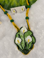 Polymer clay lily flower neckpiece| CJ004