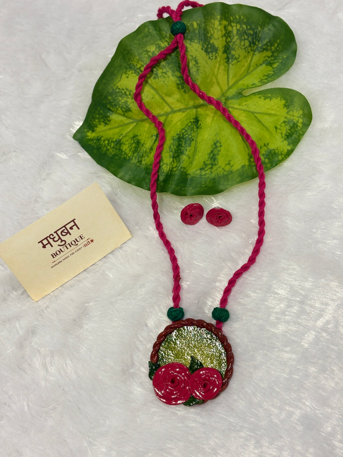 Polymer clay flower neckpiece| CJ007
