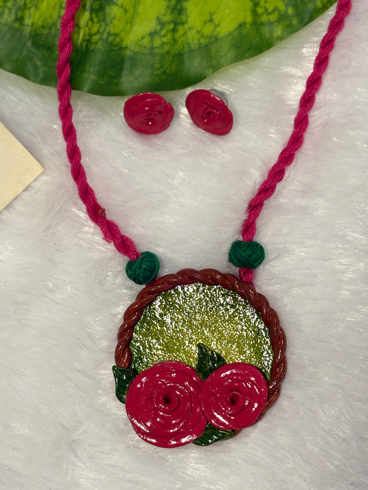 Polymer clay flower neckpiece| CJ007