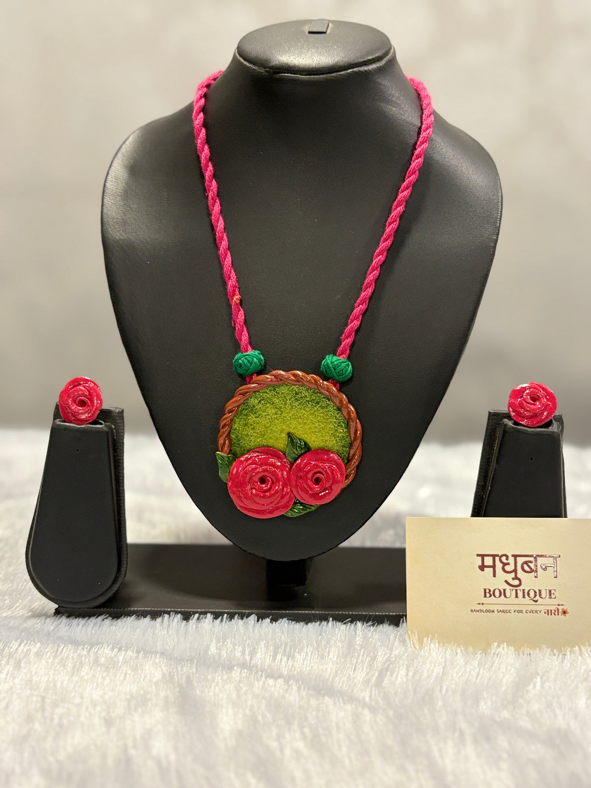 Polymer clay flower neckpiece| CJ007