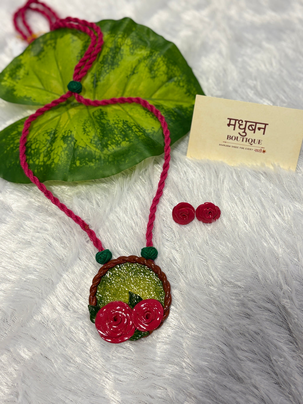 Polymer clay flower neckpiece| CJ007