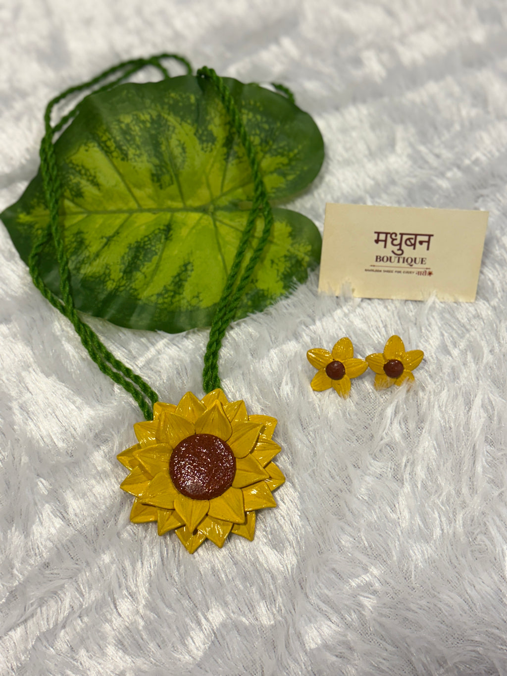 Polymer clay Big sunflower neckpiece| CJS002