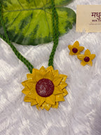 Polymer clay Big sunflower neckpiece| CJS002