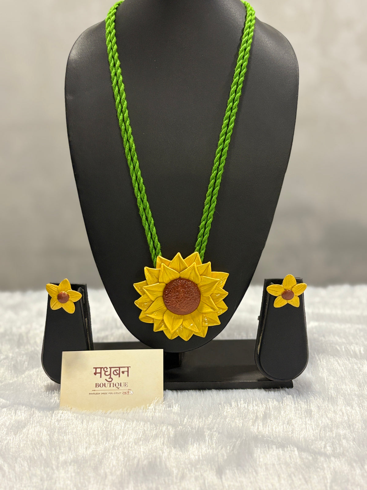 Polymer clay Big sunflower neckpiece| CJS002