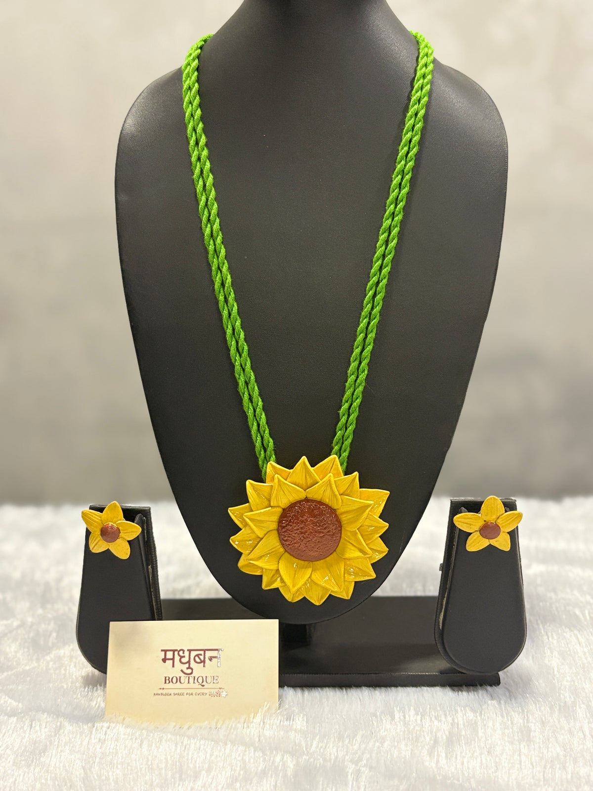 Polymer clay Big sunflower neckpiece| CJS002